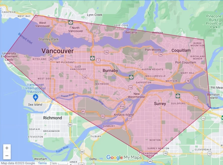PPS service area includes greater Vancouver and the surrounding areas.